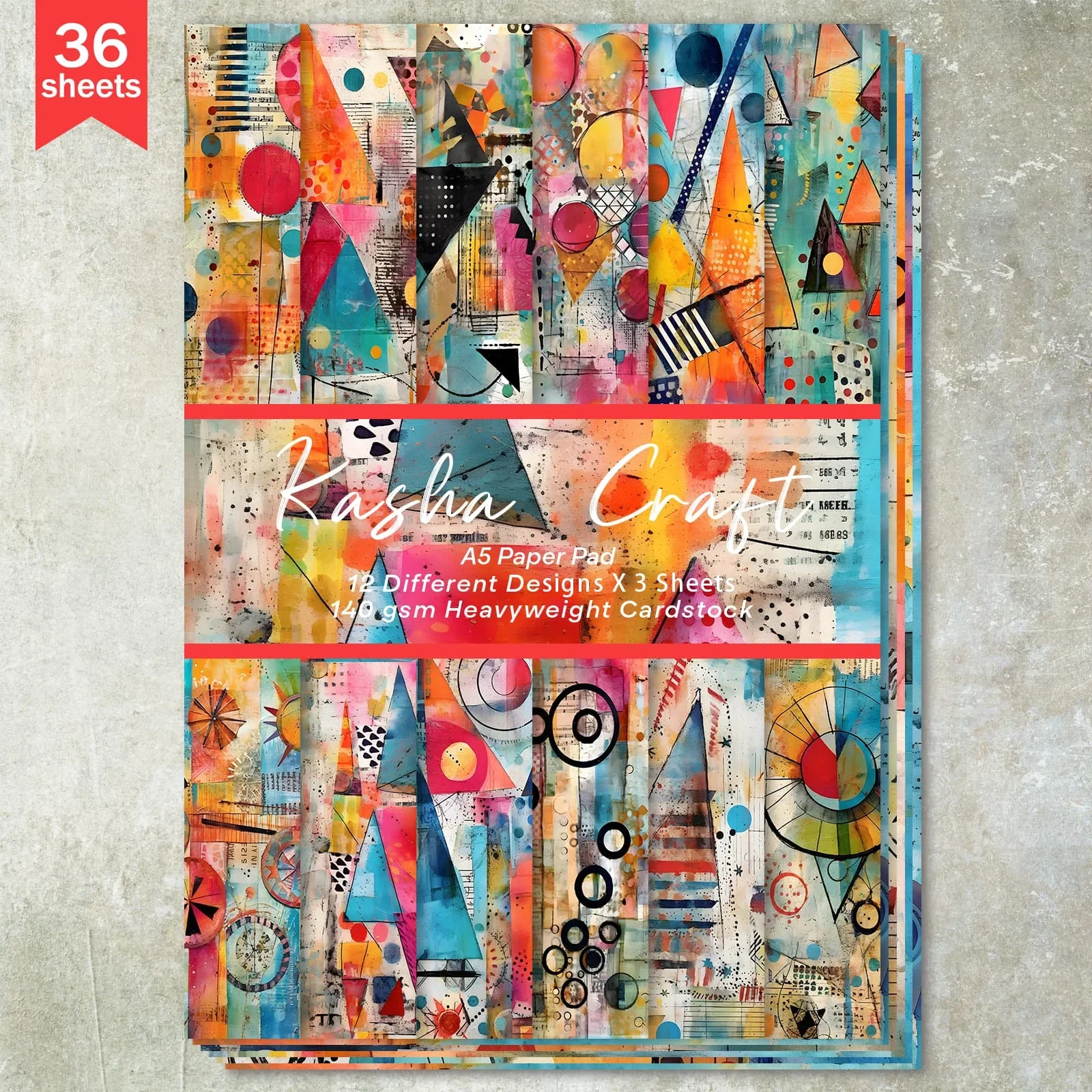 

36 листов формата А5 (химический вход) для обрезки тонкой бумаги для дневника-пули, мусорного журнала, фон для поздравительной открытки