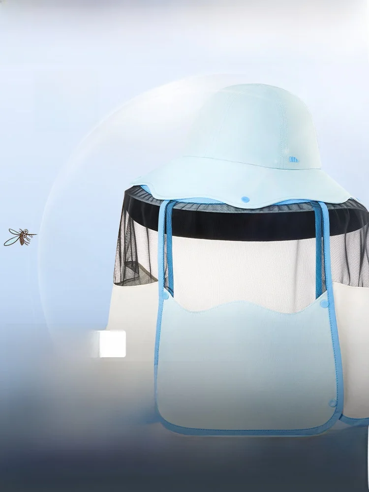 

Детская солнцезащитная шляпа Bananain BM5802 с защитой от комаров, летняя, с УФ-защитой, для улицы, с маской для лица, унисекс, для детей