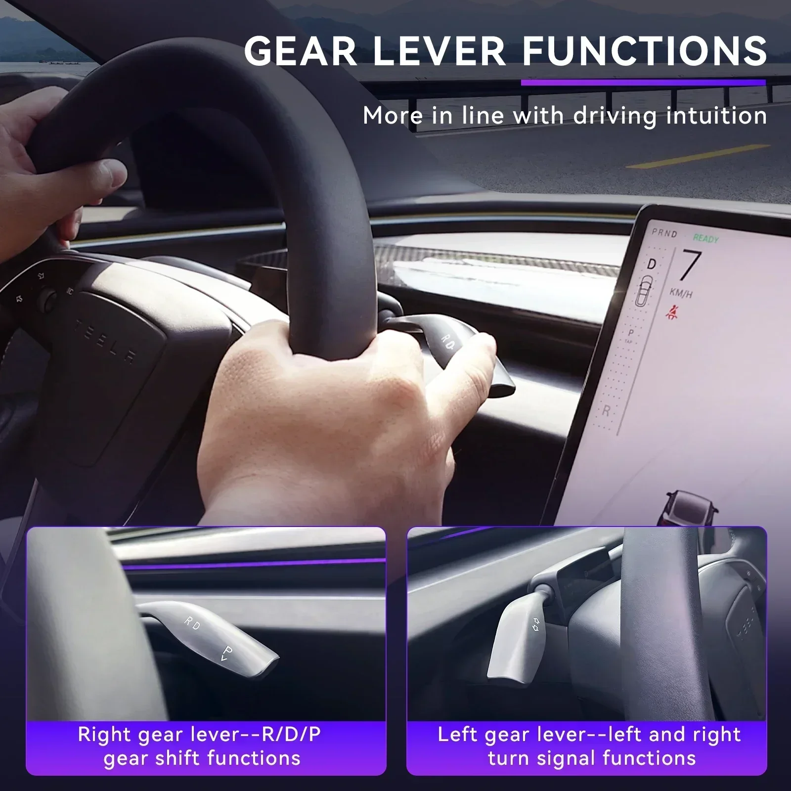 New for Tesla Model Y Juniper 2025 2026 Model 3 Highland 2026 Shift Lever Physical Operating Gear Lever Shifter Grab Kit Handle