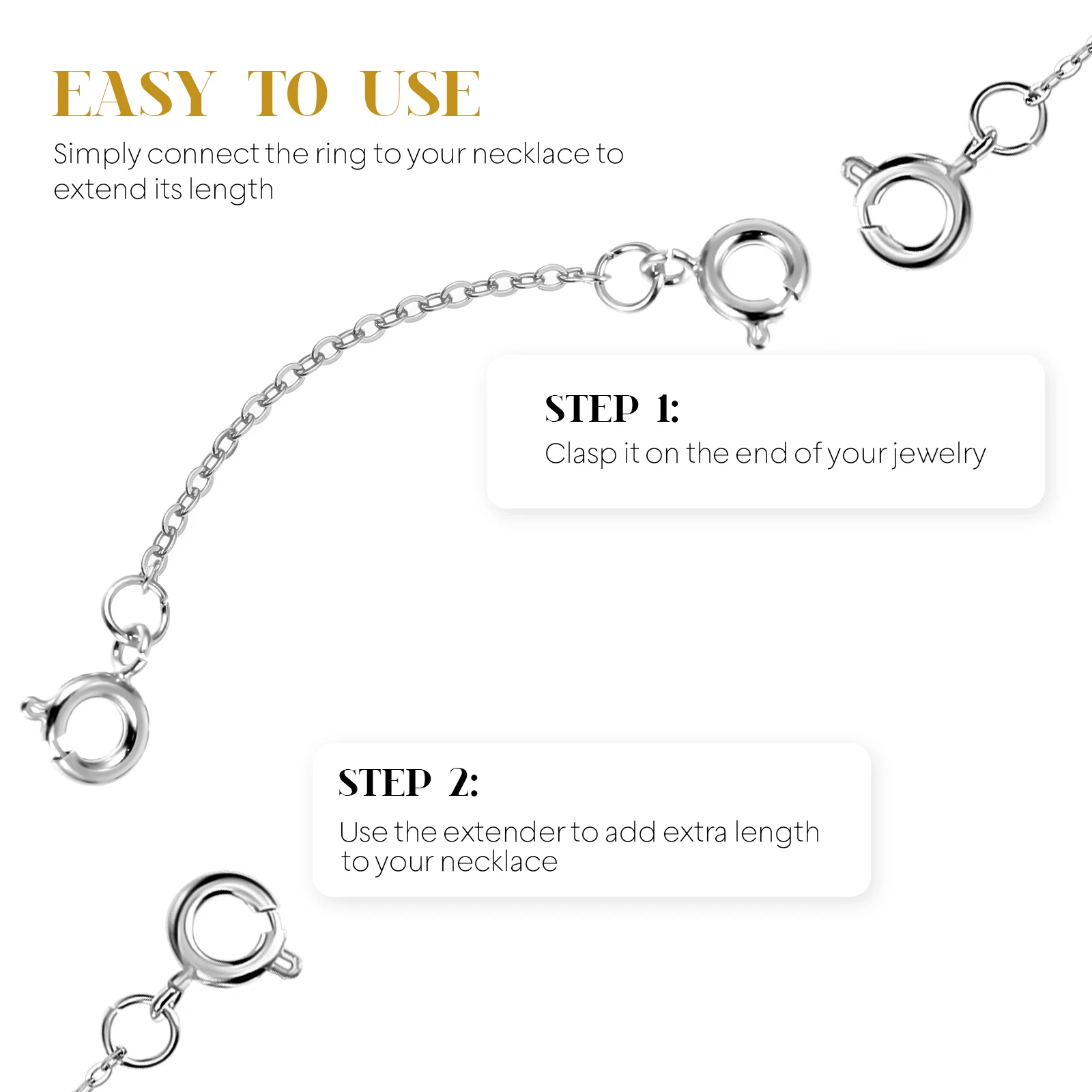 

6 Pcs Silver Necklace Jewelry Extender Chain Extensions for Necklaces Extenders Jewellery Bracelet