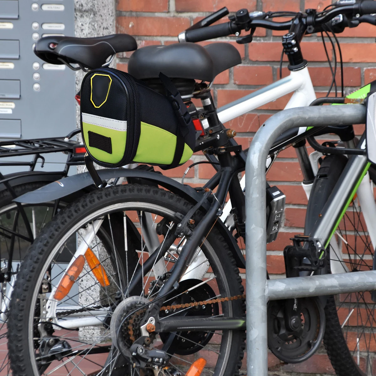 

1 Pc Bike Back Seat Rear Bag Cycling Storage Bag Bike Storage Pouch Riding Equipment Accessories for Outdoor (Green)