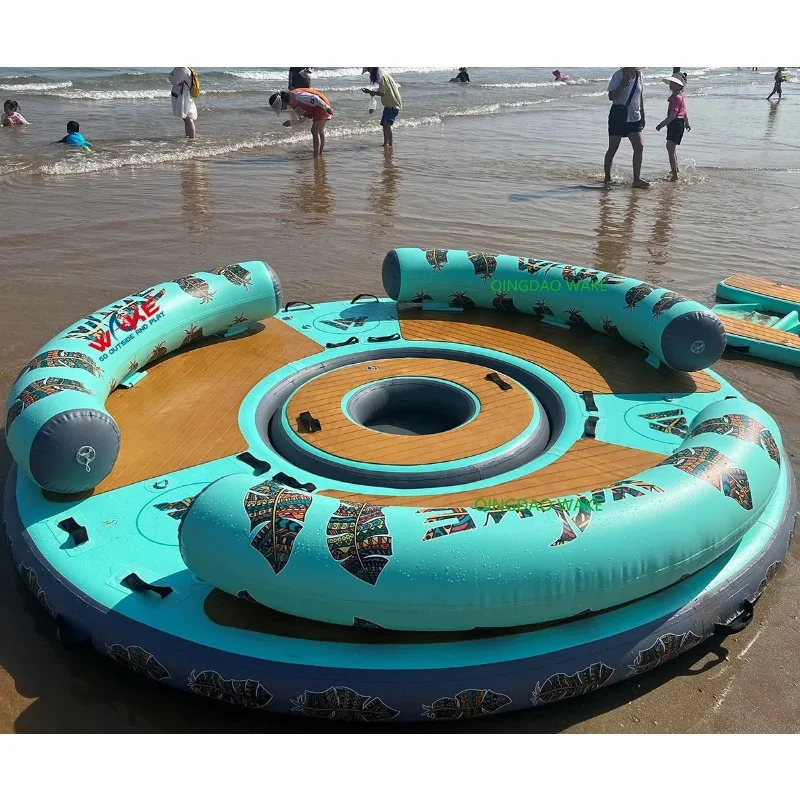 Leisure Land Inflatable Hangout  Floating  Raft Inflatable Water Platform Inflatable Dock Island