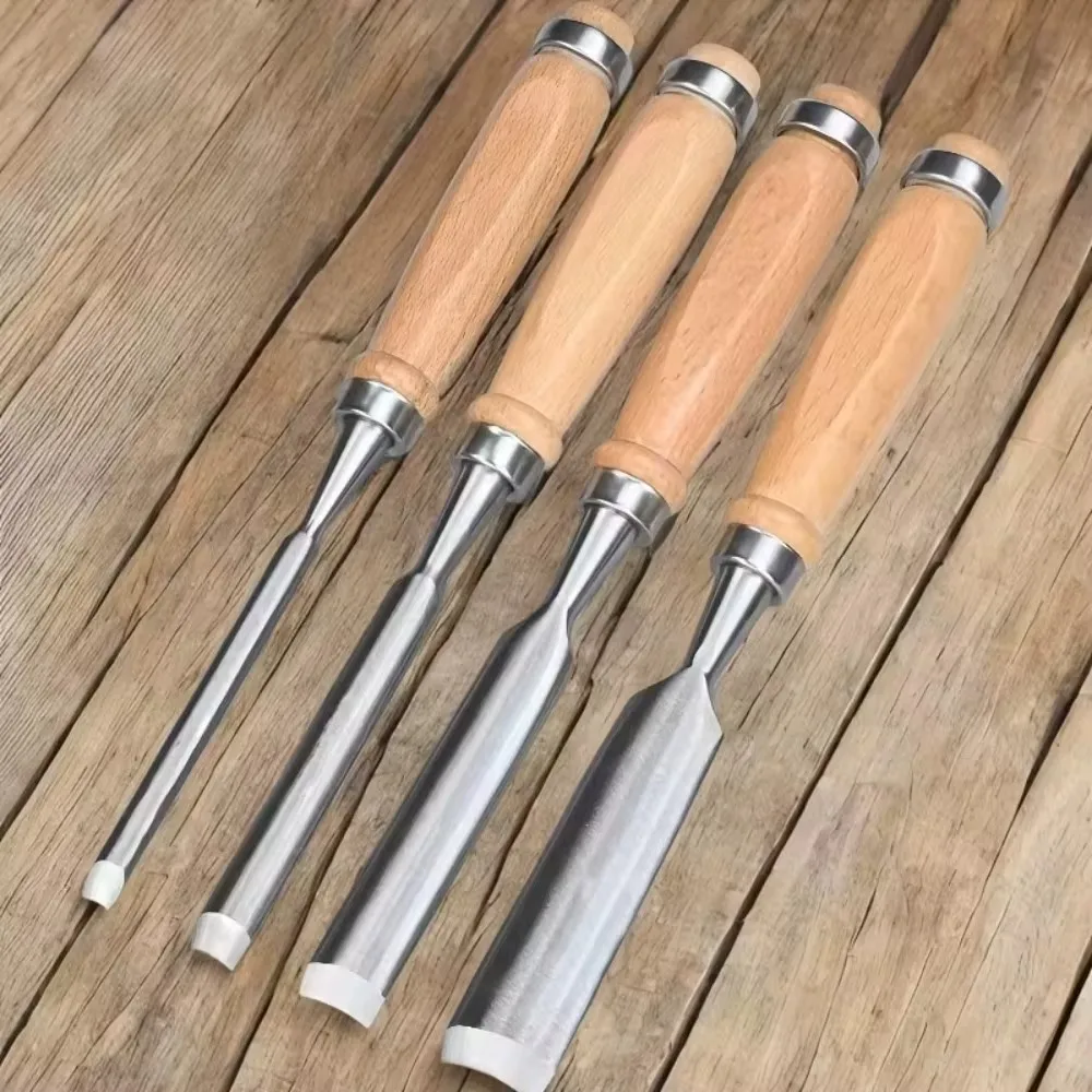 

4PCS Wood Carving Chisels Set Professional Half Gouge Flat Woodworking Sculpture Tool for Woodcut