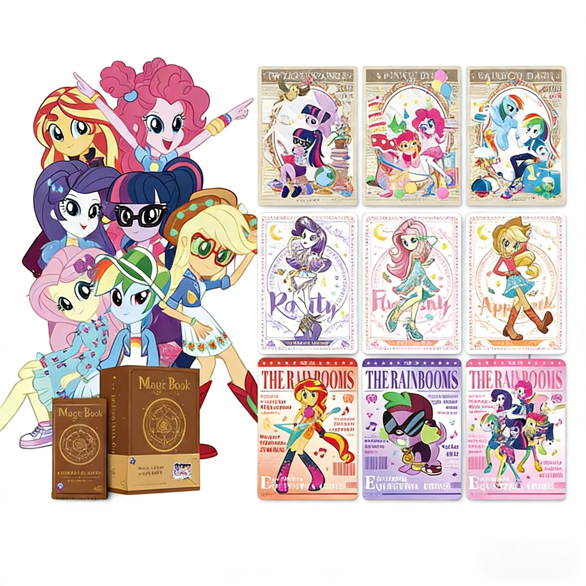 

Коллекционные карточки KAYOU My Little Pony, полный набор - редкие карточки Твайлайт Спаркл и Рэйнбоу Дэш, лучший подарок для детей
