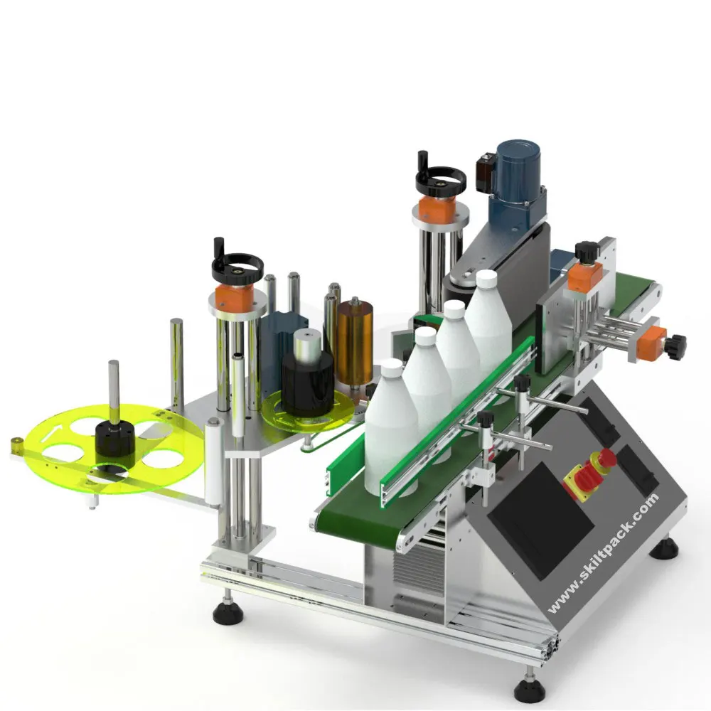 Cheap Electric Desktop Full Automatic Round Vial Bottle Labeling Machine with PLC and Motor Paper Labels