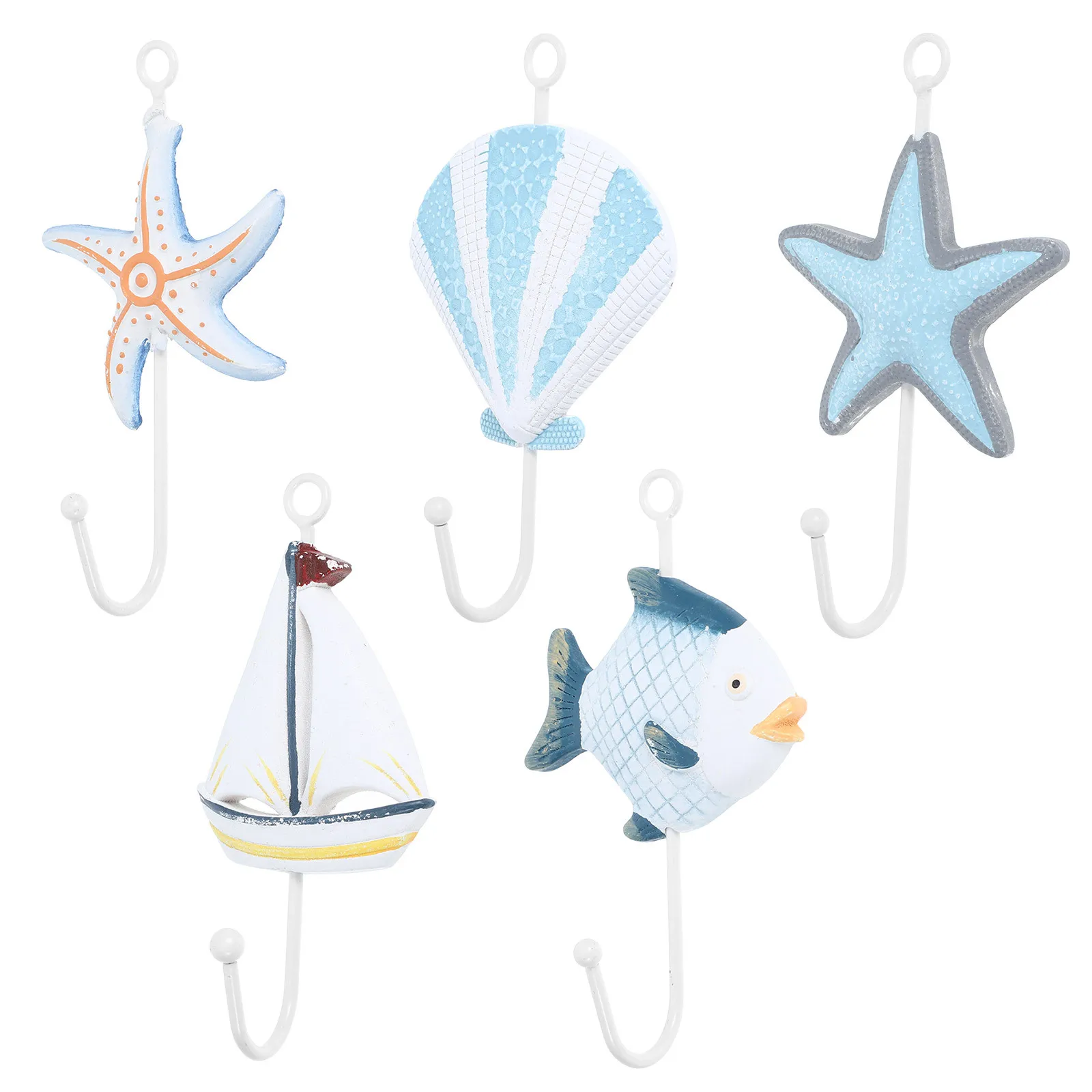 5 قطع البحر الأبيض المتوسط نمط دش الستار السنانير الصدأ مقاومة الزخرفية شماعات للحمام غرفة نوم غرفة المعيشة Pothook المشبك #5