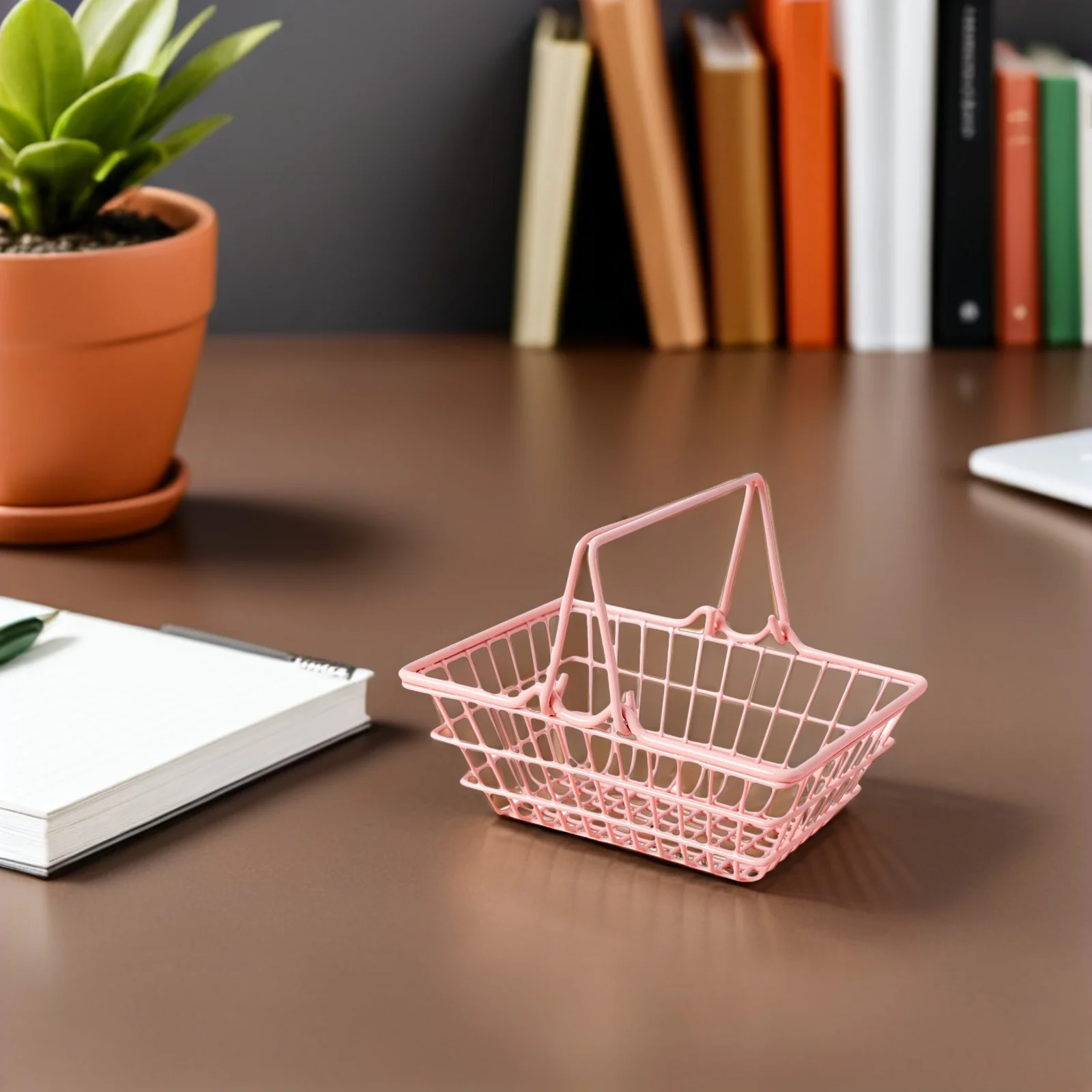 Mini panier de rangement rose divers, 1 pièce, décoration de maison, petit accessoire Photo de Shopping, organisateur ménager léger, Shopping Miniature