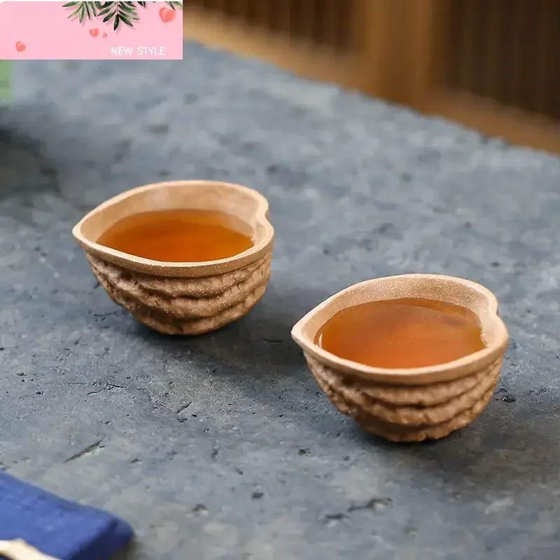 

Handmade Purple Clay Tea Cup Walnut Master Cup Creative Antique 65ml Tea Bowl Tea Set Accessories Souvenir Gifts