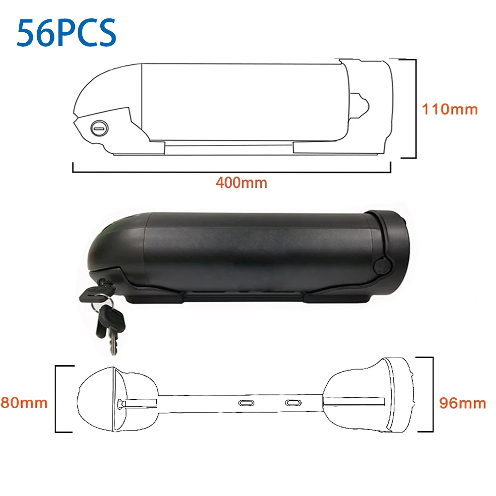 Butelka na wodę 36V 48V skrzynka akumulator do rowerów elektrycznych 42 szt. 56 szt. 18650 komórek pusta obudowa baterii litowej Ebike