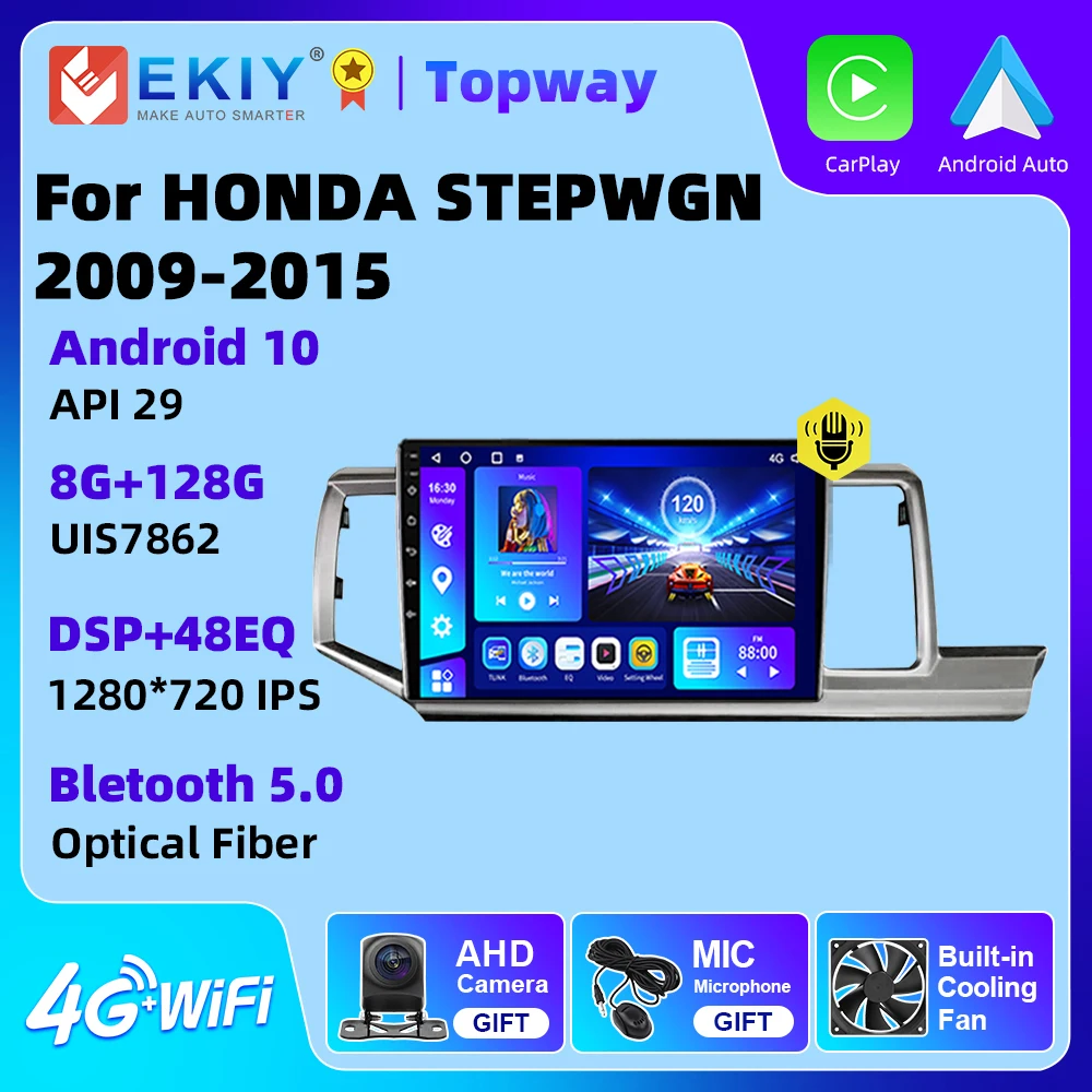 

Автомобильный радиоприемник EKIY для Honda Stepwgn 2009-2015 GPS-навигация GPS-навигация Android 10 2 Din Carplay DSP 4G WIFI без DVD-плеера