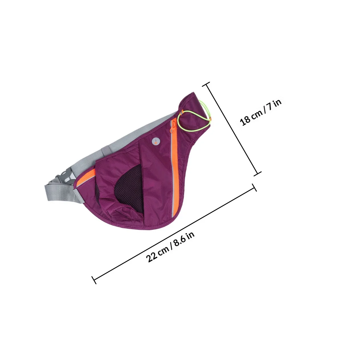 Sports Running Belt Waist Bag Water Resistant Nylon Multi Pocket with Headphone Port Fits 60-112Cm Waist for Hiking Camping