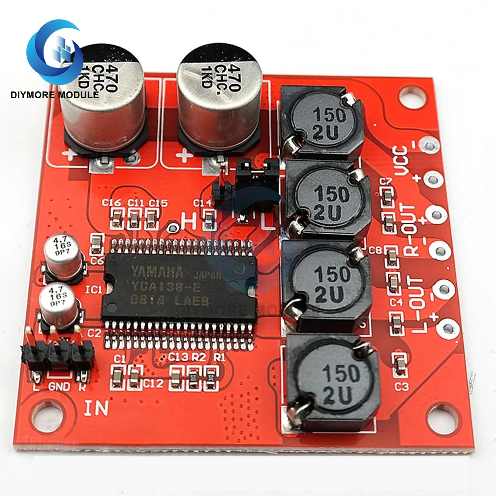 YDA138-E digital power amplifier board DC 12V power amplifier board effect & TA2024 TA2020