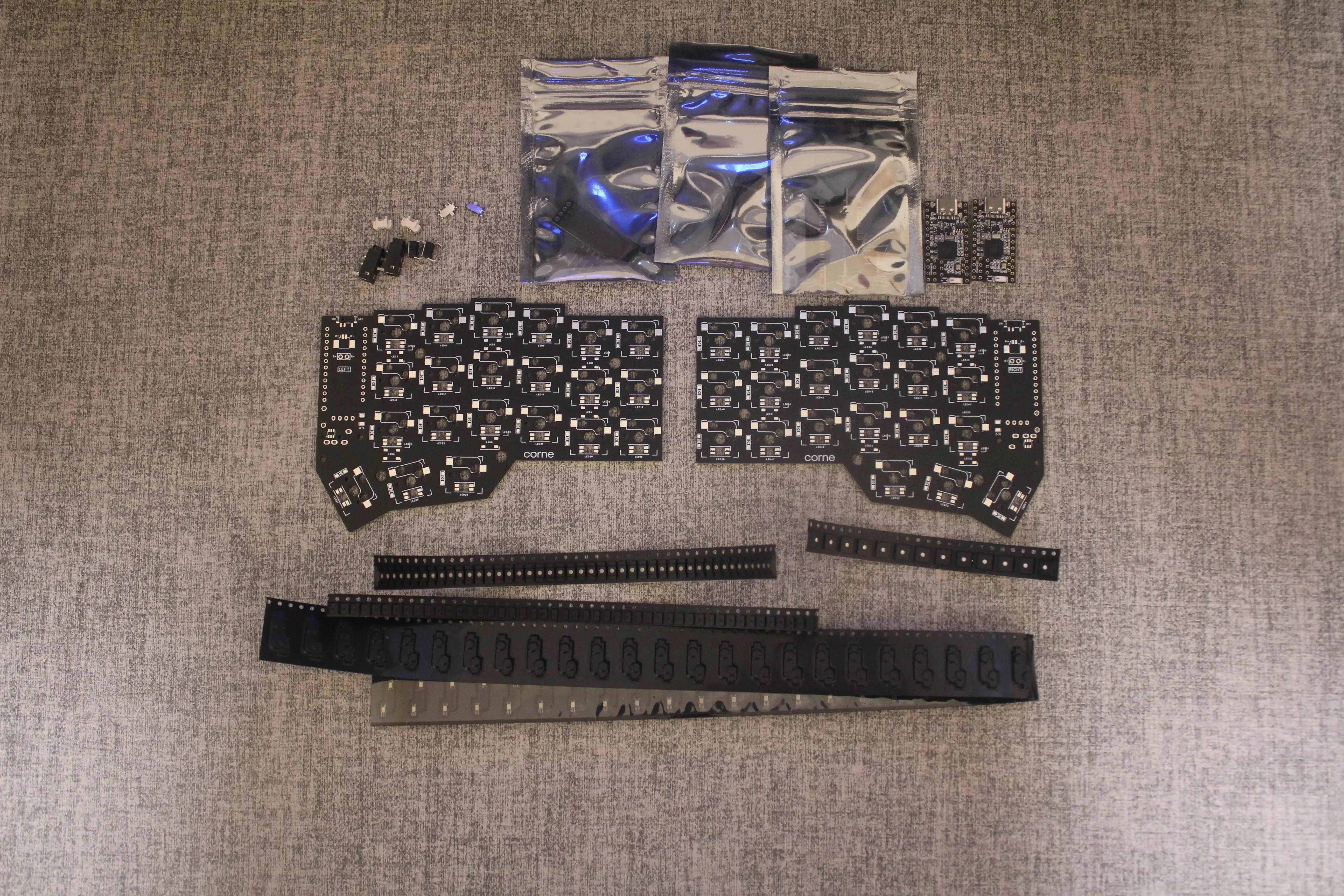 Corne v3 kit de teclado dividido placa pcb diy com fio ou sem fio corne cereja v3 pcb não pré-construir clientes montar todas as peças