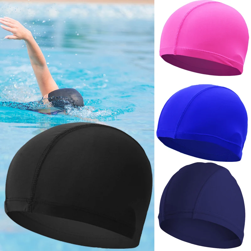 Ultra thin Bathing Caps Free Size Comfortable Swimming Caps For Men Women Elastic Nylon Ear Protection Long Hair Swimming Hat