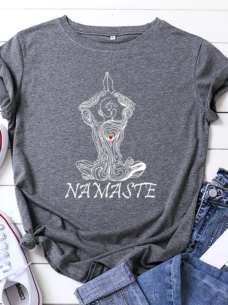 حجم كبير 0XL-5XL المرأة طباعة تي شيرت المرأة قصيرة الأكمام س الرقبة فضفاضة التي شيرت الصيف المرأة تي شيرت بلايز Camisetas Mujer #3