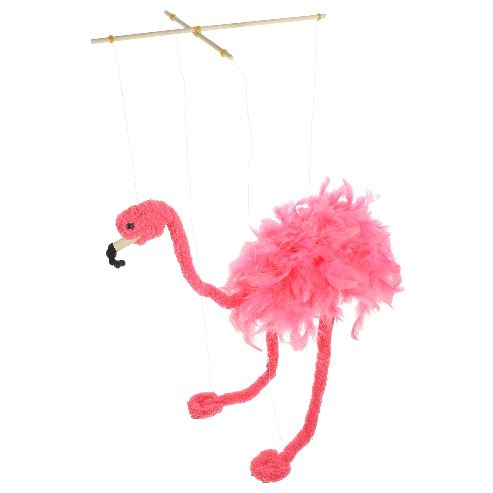 Flamingo Marionette หุ่นเส้นด้ายนกกระจอกเทศ Marionettes Marionettes String Puppets สําหรับแสดงหุ่นนก Strings เดินหุ่น