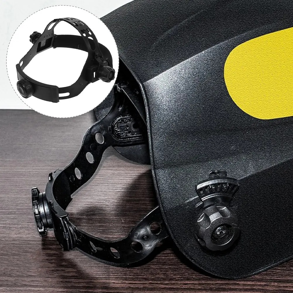 2 Pcs Adjustable Headgear Auto Dark Welder Headband Hard Hat Headbands Replacement Welding Hood Black