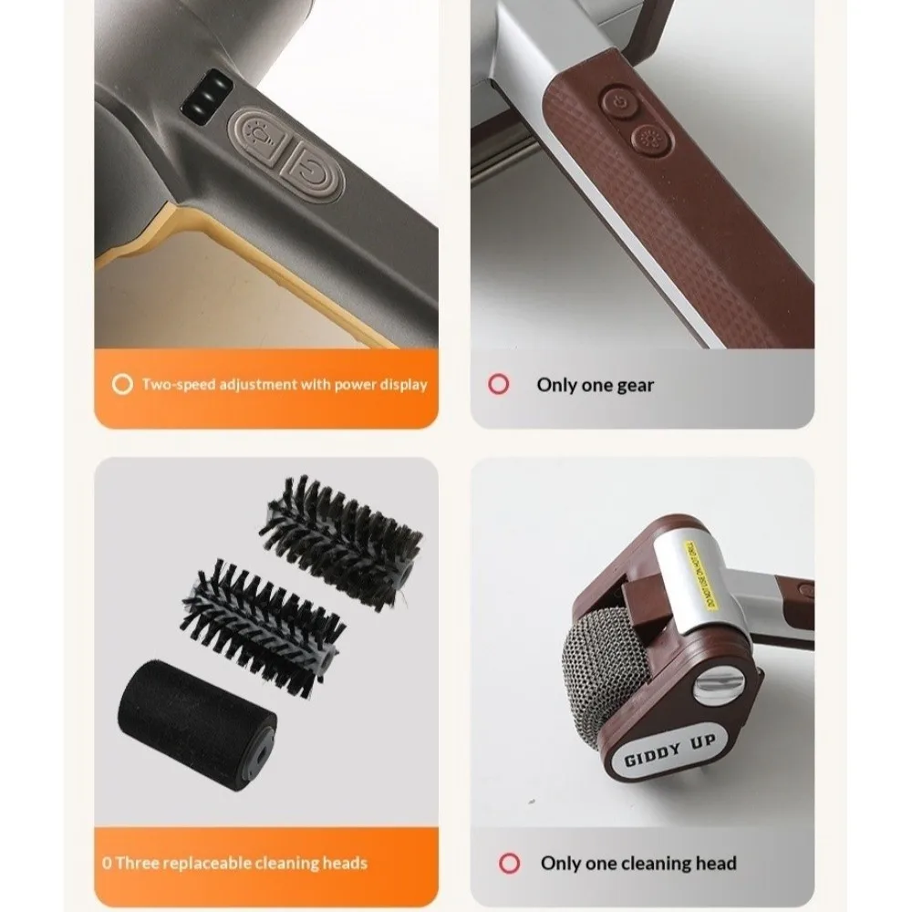 Stainless Steel Electric Grill Cleaning Brush Rechargeable 2-Speed Cordless BBQ Grill Brush Heat-resistant 3 Replaceable Heads