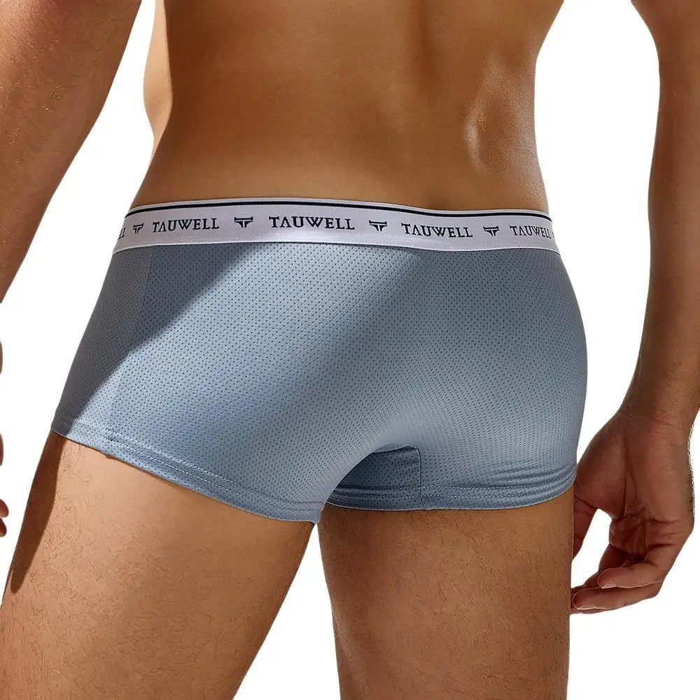 TAUWELL New Mens Boxers Mesh Breathable Underwear Boxers Shorts U convex Design Ultra-low waist Sexy Panties Boxer for Man