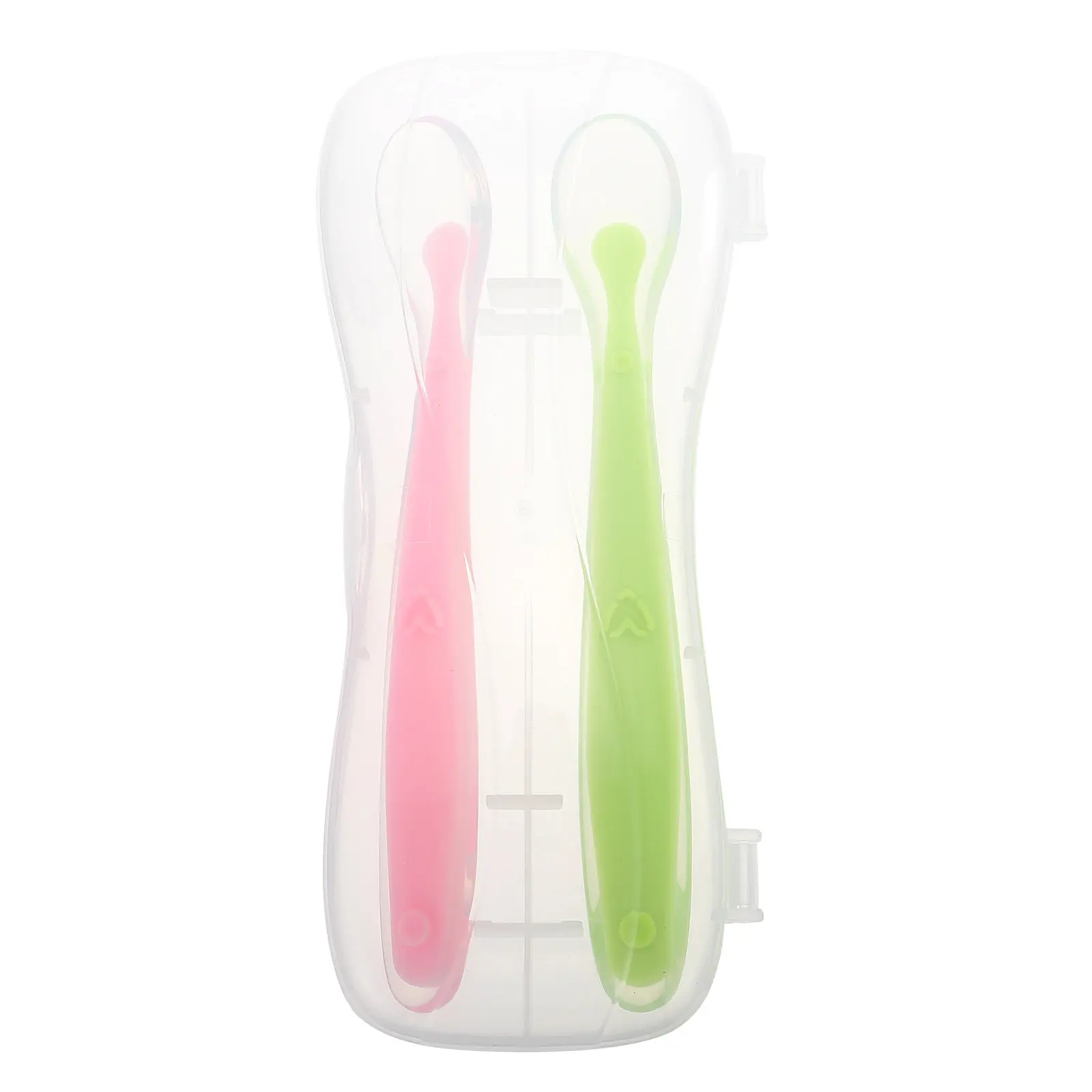 

1 Set Silicone Baby Spoon Food Grade Non-Slip High Temperature Resistant Smooth Edges Mashed Food Feeder Toddler Training Spoon
