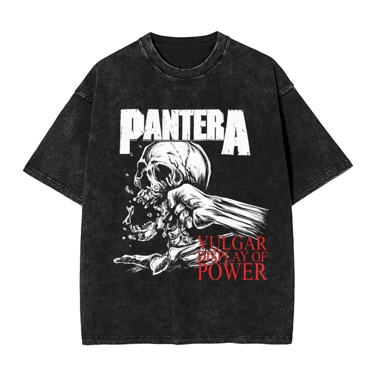 

PANTERA Pandora Band woman Men Washed Hot stamping Print T-Shirt,Harajuku Cotton Tshirt Men's Summer Short Sleeve Tees