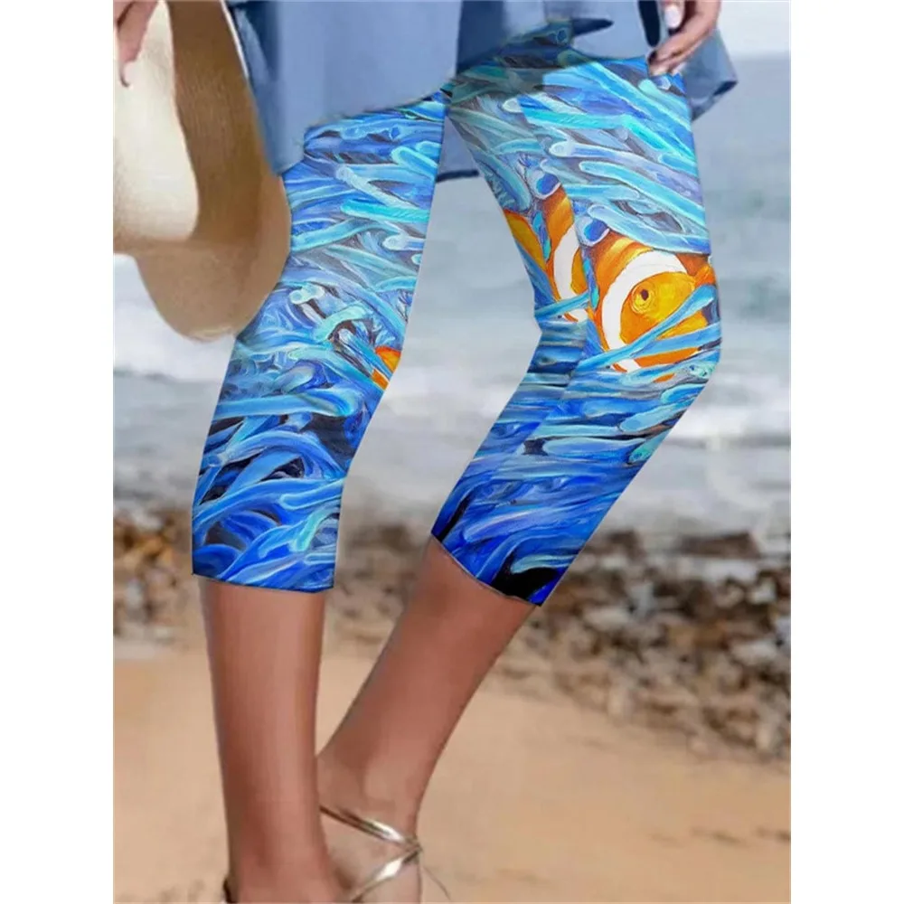 

Summer Animal Print Leggings Fashion Women Streetwear Y2k Pants Women Beach Trousers Casual Pants Fitness Capri Elegant Clothes