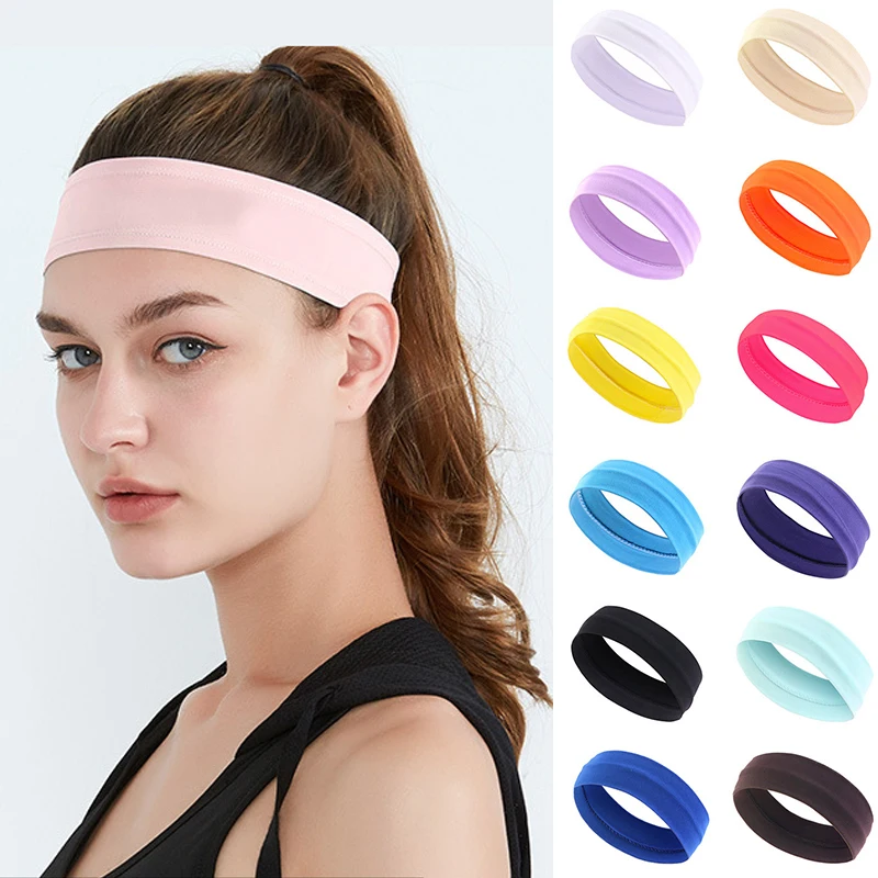 Absorbing Sweat Headwrap Solid Color Sports Hairband Running Fitness Turban Sweatband Yoga Elastic Hair Bands Hair Accessories