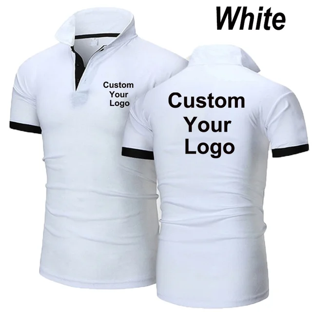 Logotipo personalizado masculino Polo, patchwork, manga curta, Business, casual, secagem rápida, camiseta de lapela masculina, marca de moda, verão