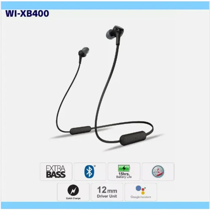 WI-XB400 Wireless In-Ear Extra Bass Headphones With Mic for Sony  Phone Call