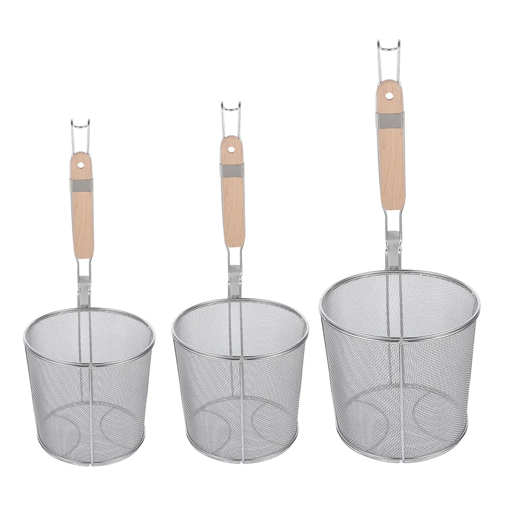 3 قطعة شبكة من الاستانلس استيل مصفاة ملعقة لقلي الطعام إناء/ قدر الطبخ المعكرونة مصفاة المطبخ أداة سلة المعكرونة غرامة شبكة