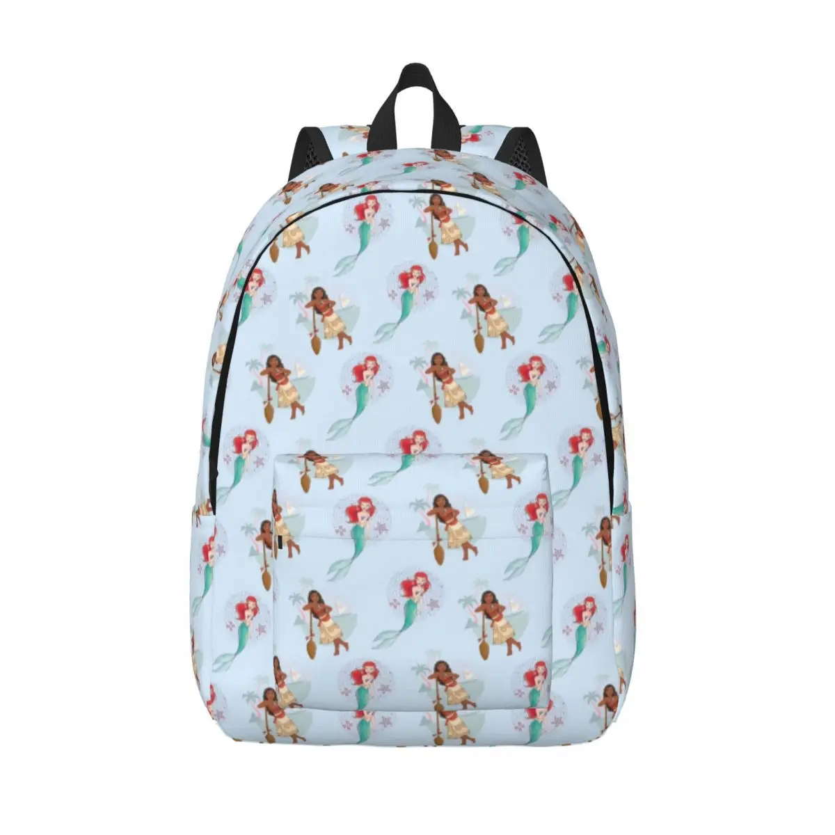 

Custom Moana And The Little Mermaid Canvas Backpack Women Men Casual Bookbag for College School Bags