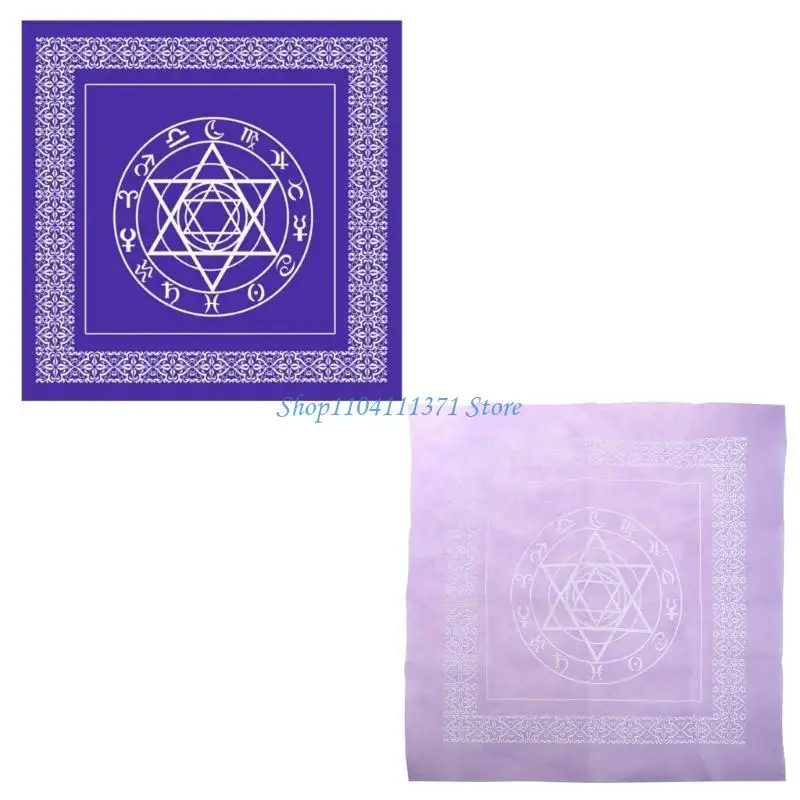 

P9FC Square Non-woven Tarot Altar Cloth Card Board Game Astrology for Oracle Card Pad Table Cover Card Mat Divination Tablecl
