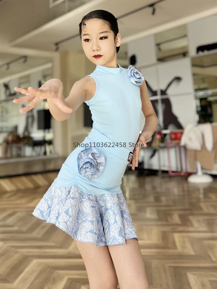 Cha Cha Rumba Latin Dance Dress Girls Salsa Samba Tango Dancing Costume Kids Dance Skirt Competition Ballroom Dance Dresses