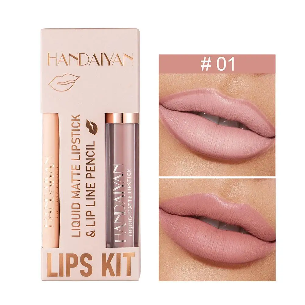 Beauty Lipliner Lip Glazuur Pak Waterdichte Non-Stick Mond Matte Rode Vrouwen Cup Pak Producten Cadeau Make Liner Up Fluwelen Lip M6o8