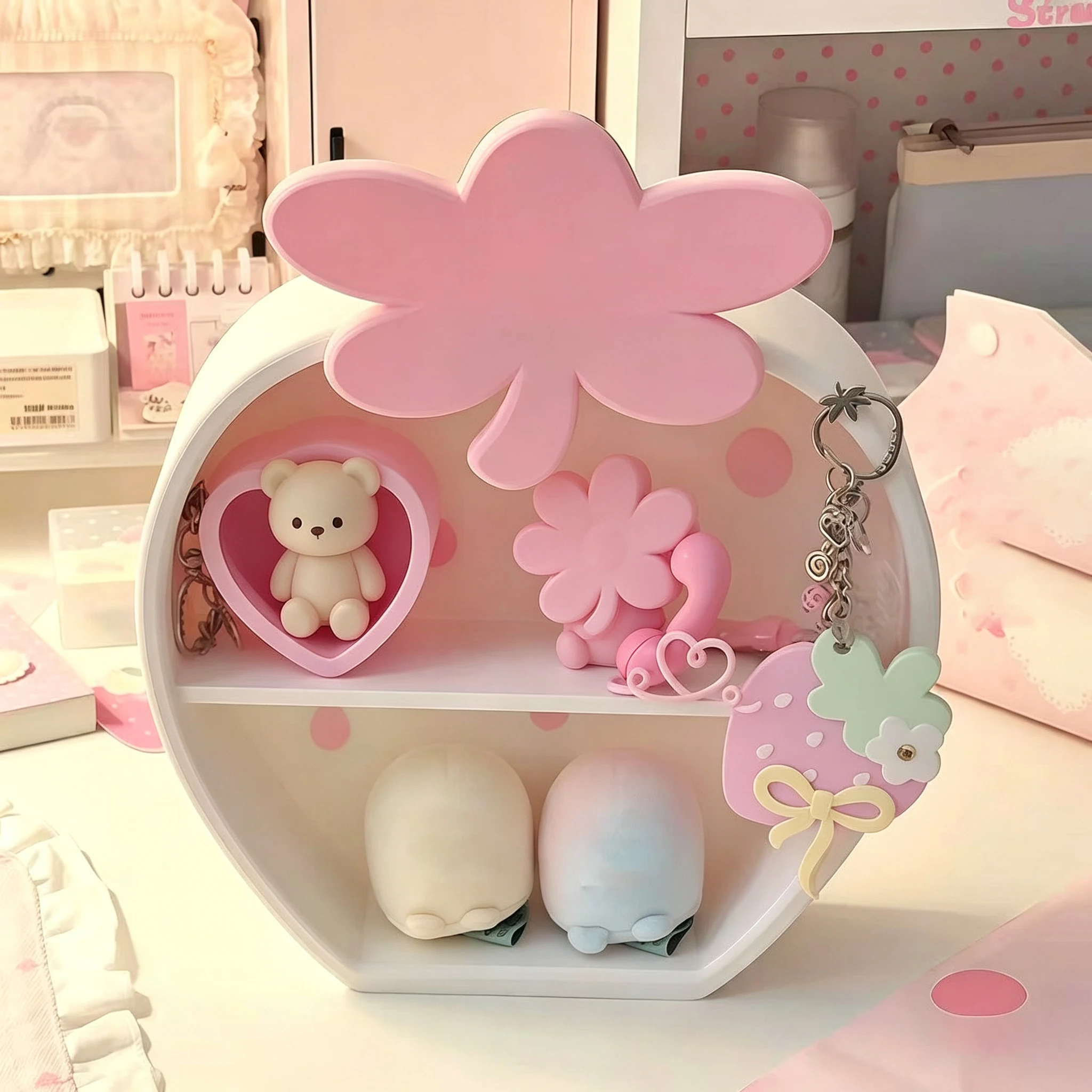Cute Strawberry 3D Printed Dol - Desk Setup Girly ulasan dan harga