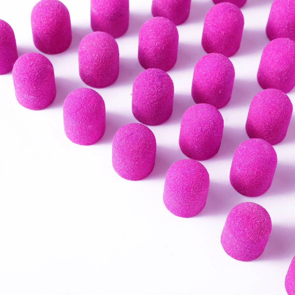 2 حجم الرملي العصابات كتلة غطاء المهنية باديكير العناية بالقدم أداة حصى مسمار الرملي قبعات الكهربائية مسمار الحفر القواطع مع هدية