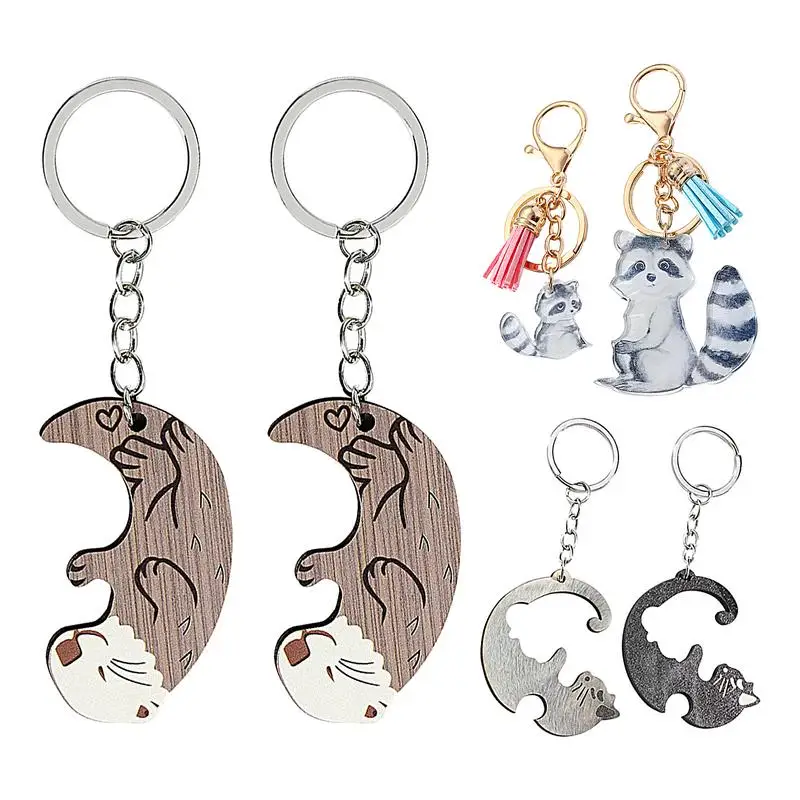 Matching Key Chains Bag Charm Keyring Pendant Matching Keychain Couples Keychain Set Cute Keychains Animal Shaped Valentines Day