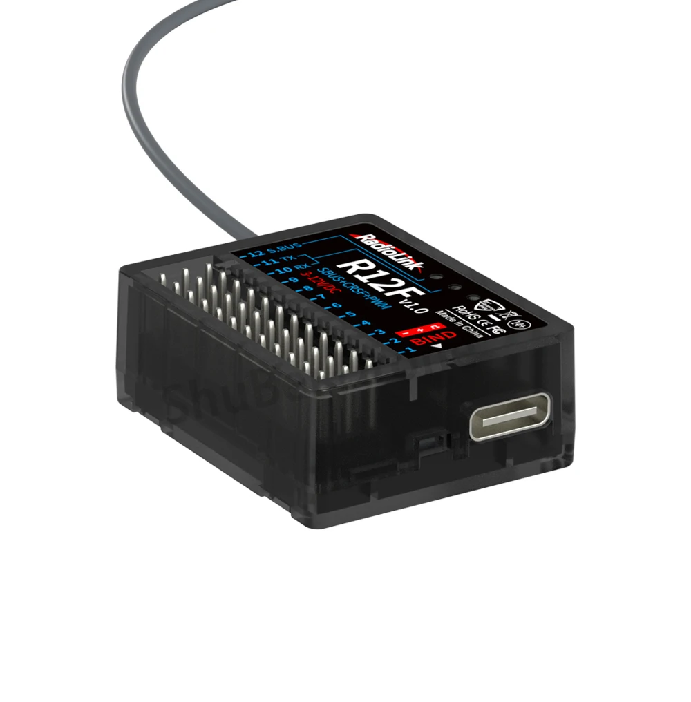 

Радиоприемник RadioLink R16F v2.0 на 16 каналов, 2.4G, SBUS, PPM, PWM для передатчиков AT9S Pro, AT10II, с функцией управления на больших расстояниях для RC-дронов