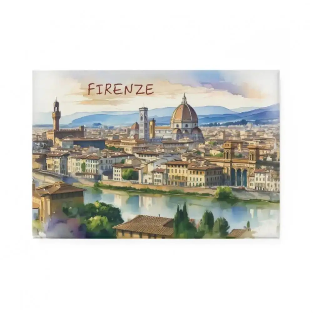 Watercolor Based Refrigerators Kitchen Decor Rectangular Shape 2d Flat Sticke Waterproof Stickers For Decorating Car Windows Mot