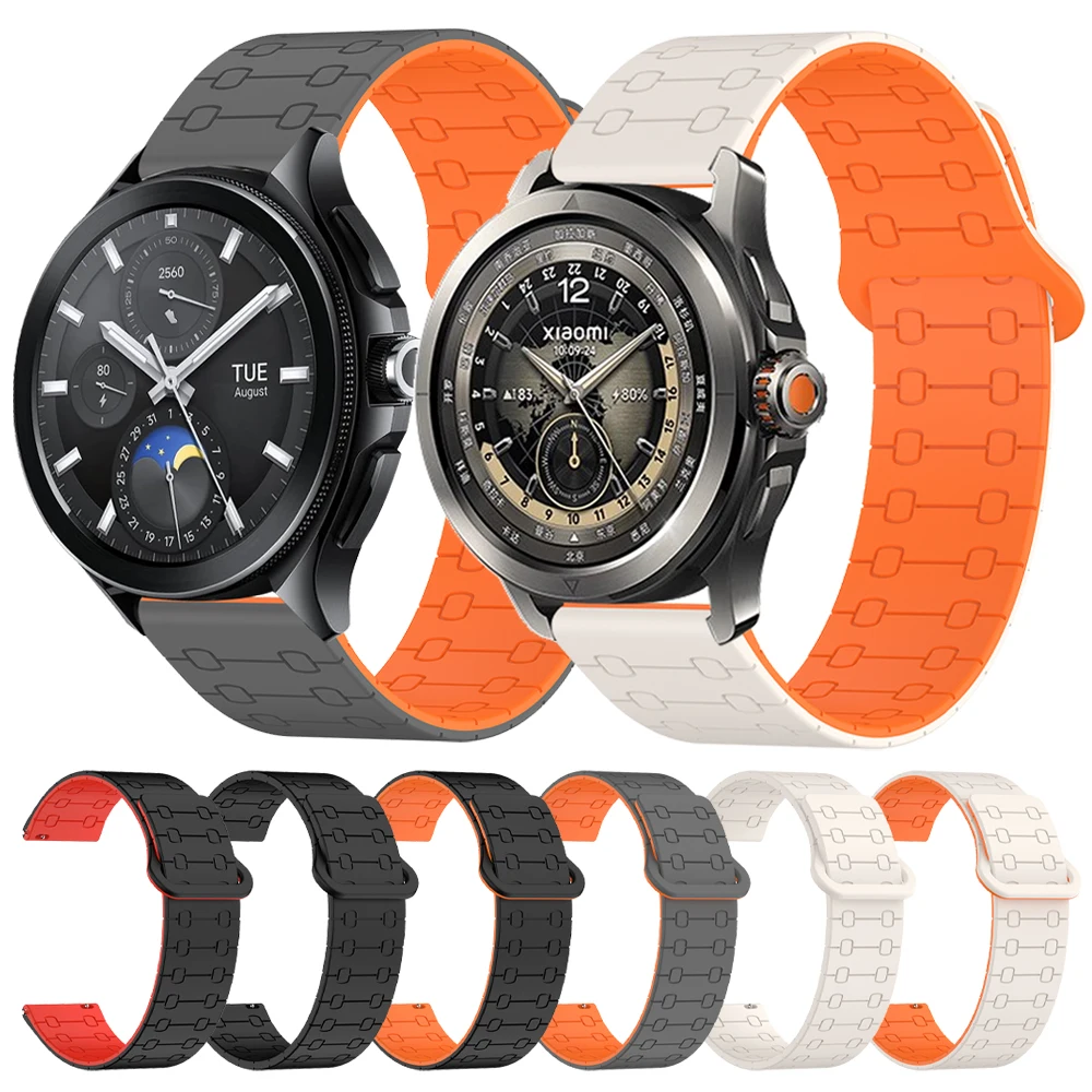 22 mm Magnetbänder für Xiaomi Watch 2 Pro/S4/Sport/S3/S2/S1 Aktives Silikonarmband für Mi Watch Color 2/Amazfit Bip 6 5 Armband