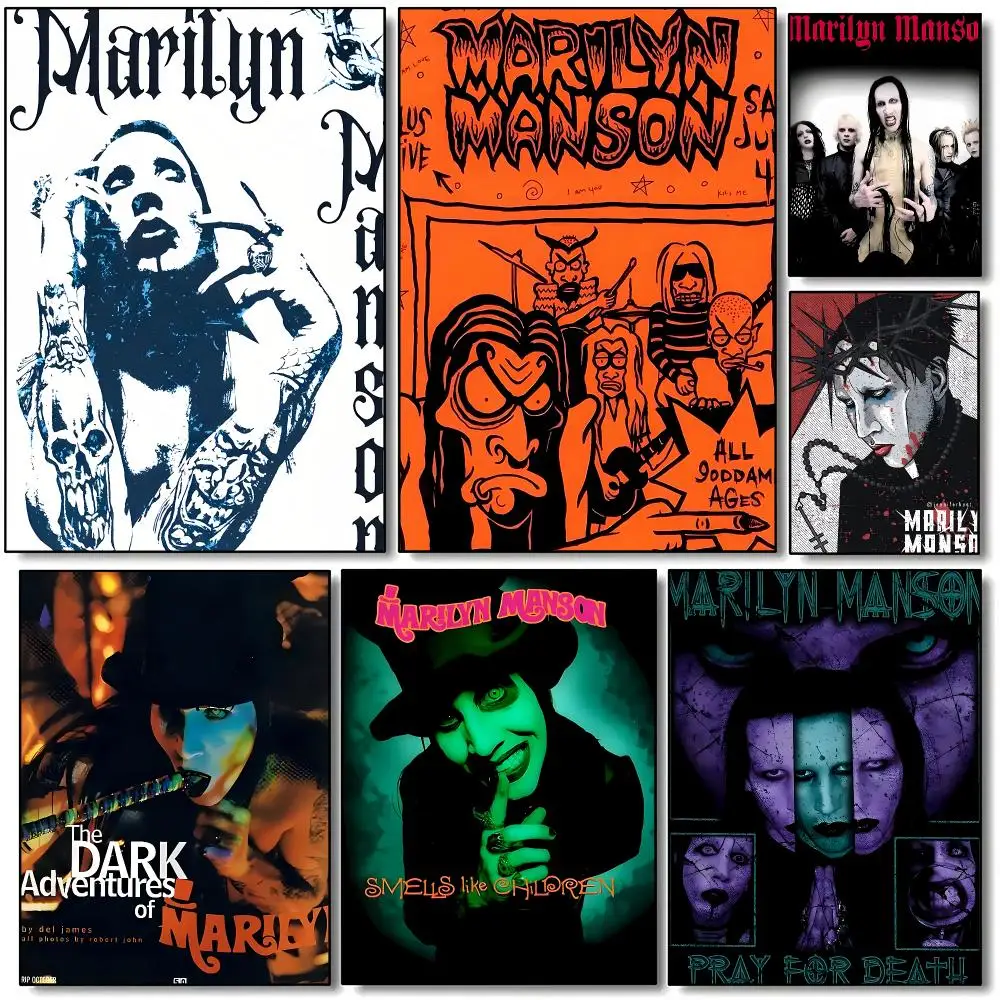 Siunger M-Marilyn Manson Poster HD Wall Art Aesthetic Home Decor for Living Room Bedroom Café Office Stylish Gift