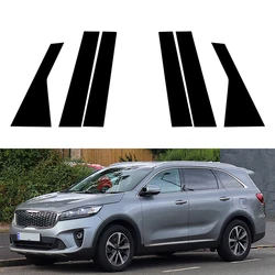 6Pcs Glossy Black Pillar Posts Windwo Cover Fit For Kia Sorento UM 2015 2016 2017 2018 2019 2020 Door Trim BC Column Sticker