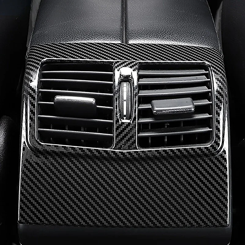 

For Mercedes Benz E Class W212 2012-2015 Rear Air Condition Outlet Vent Frame Cover Carbon Texture Trim Interior Car Accessories