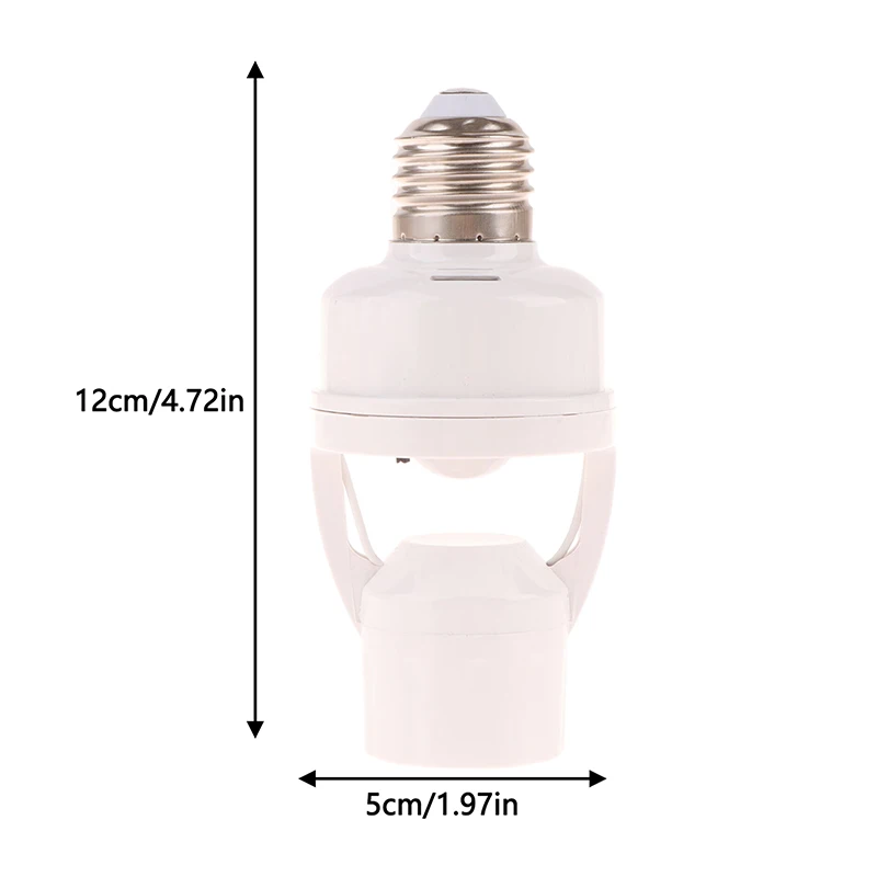 1Pc 360 Degrees Human Induction Motion Sensor Lamp Socket Base AC85-265V Delay Time Switch E27 Base Holder Socket Adapter‘
