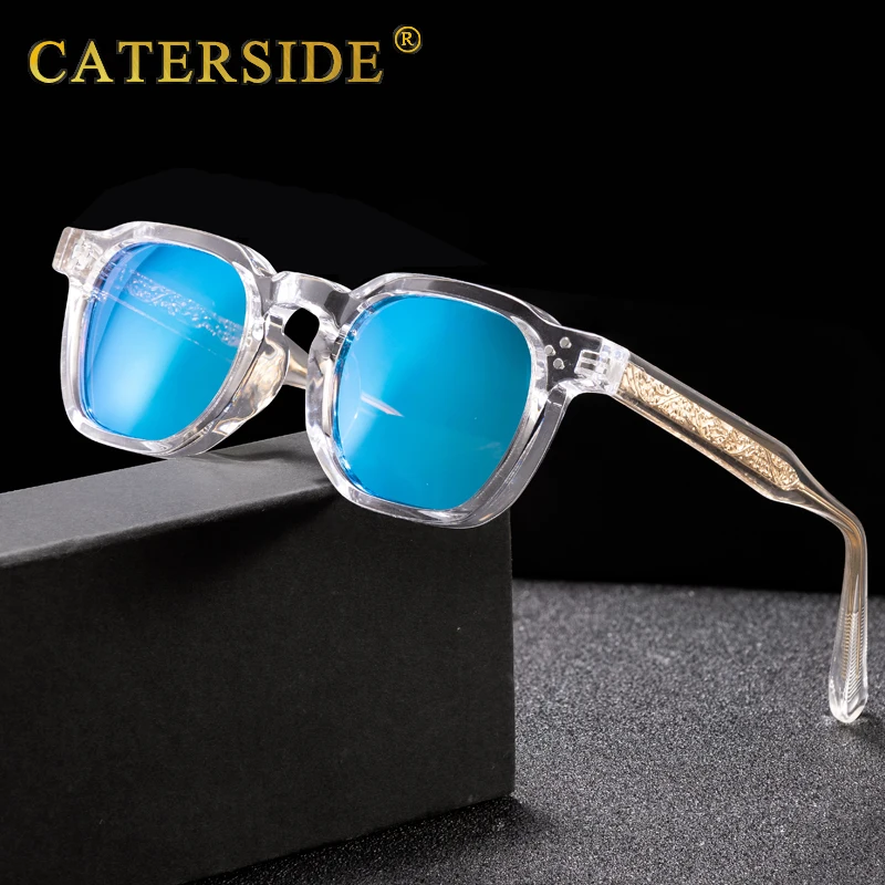 

CATERSIDE Fashion Mirror Men Polarized Sunglasses Luxury Core Insert Leg Design Sun Glasses Women Party Outdoor Travel Glasses