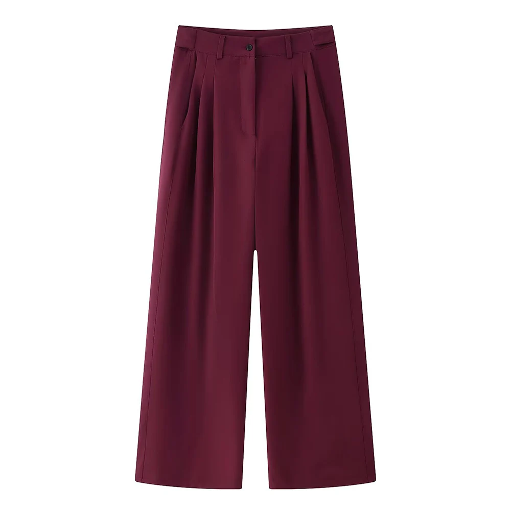 

2025 new women's clothing Korean version loose and slimming versatile, hanging feeling suit wide leg pants for women