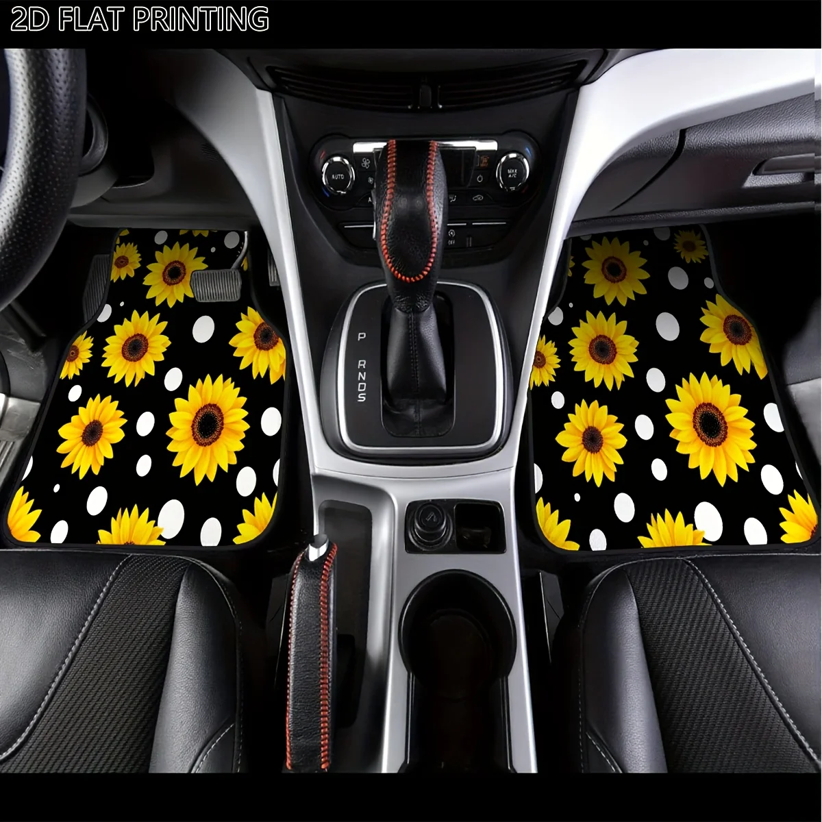 

2pcs/4pcs Floor Mats For Cars, Sunflower Dot Car Floor Mats, Floormats, Universal Cute Pattern Car Floor Mats