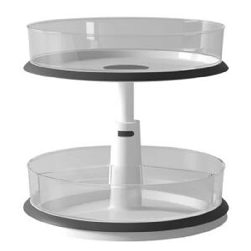 

2-Tier Lazy Susan Turntable And Height Adjustable Cabinet Organizer With 1X Large Susan And 3 X Divided Susan, Removable