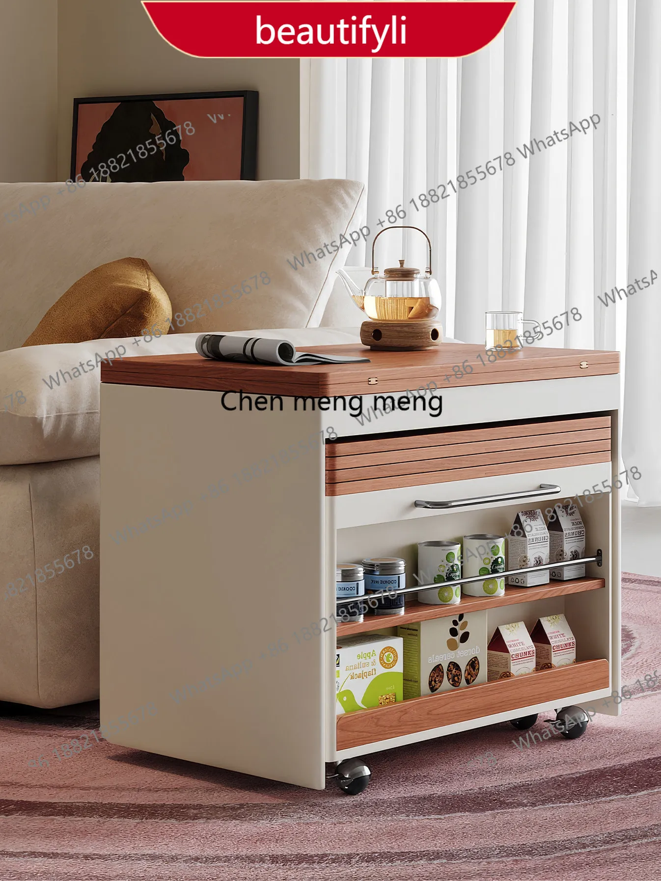 

A38 Movable coffee table household retractable folding coffee table two-in-one dual-purpose tea table