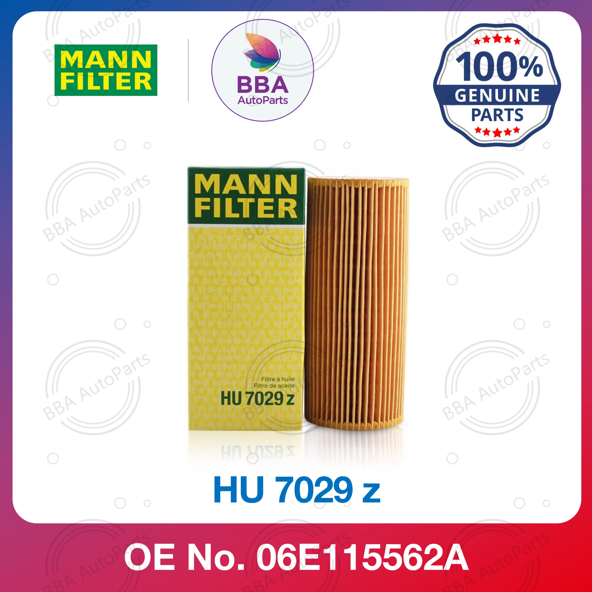 

Mann HU7029z oil filter for Audi A6 A8L S4 A4 Q7 S5 A5 A7 with OE 06E115562A 06E115562C